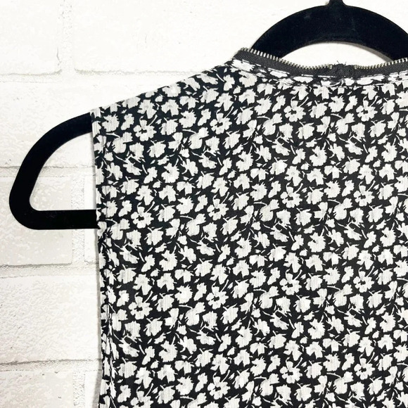 All Saints Gray Floral Jayda Scatter Dress Zip Front Women's Size Medium NEW - Picture 4 of 10